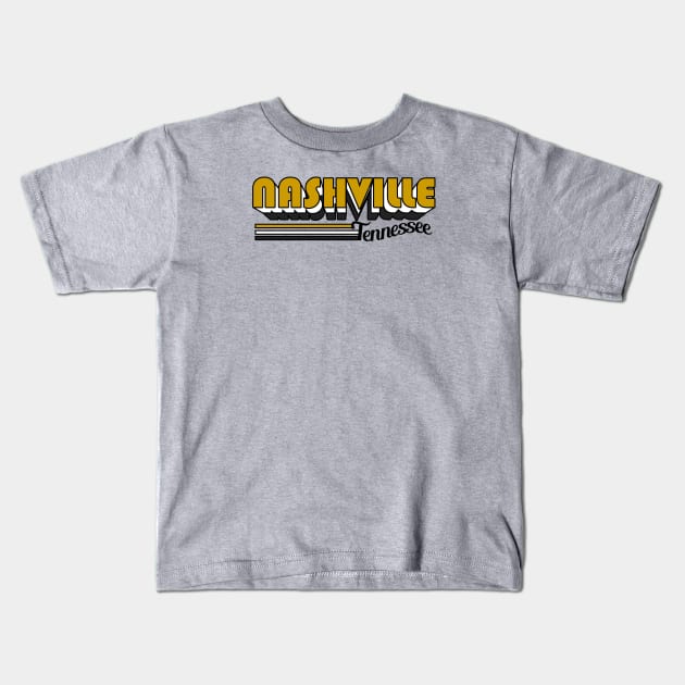 Nashville - Retro 3 Kids T-Shirt by BigOrangeShirtShop